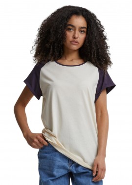 Urban Classics - Ladies Contrast Raglan Tee Urban Classics TB1913-17545 Whitesand/Purplenight