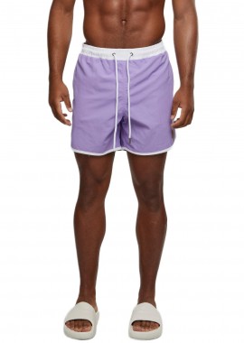 Urban Classics - Retro Swimshorts Urban Classics TB2050-02651 Lavender/White