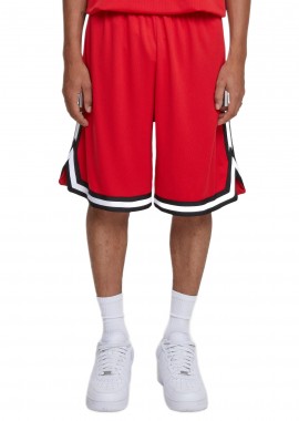 Urban Classics - Stripes Mesh Shorts Urban Classics TB243-12999 Cityred/Black/White