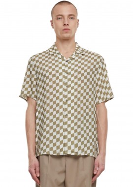 Urban Classics - Viscose AOP Resort Shirt Urban Classics TB4150-14138 Khaki check