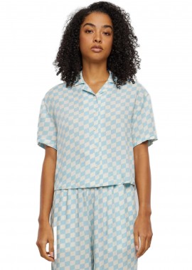 Urban Classics - Ladies Viscose Resort Shirt Urban Classics TB4365-12886 Oceanbluecheck