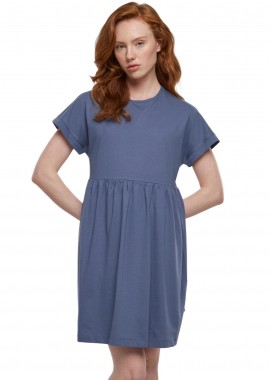 Urban Classics - Ladies Organic Empire Valance Tee Dress Urban Classics TB5040-02428 Vintageblue