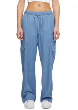 Urban Classics - Ladies Light Denim Cargo Pants Urban Classics TB6836-04459 Skyblue Washed