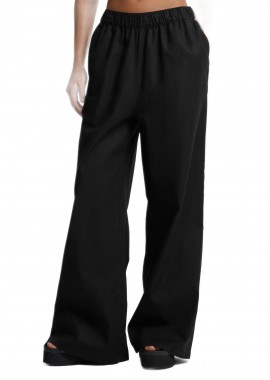 Urban Classics - Ladies Linen Mixed Wide Pants Urban Classics TB6850-00007 Black