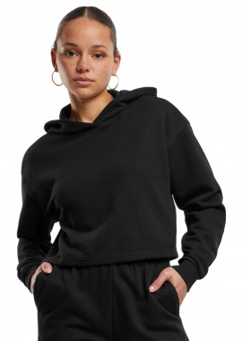 Urban Classics - Ladies Oversized Cropped Light Terry Hoodie Urban Classics TB6854-00007 Black