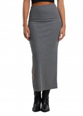 Urban Classics - Ladies Rib High Slit Skirt Urban Classics TB6940-04915 Darkgreymelange