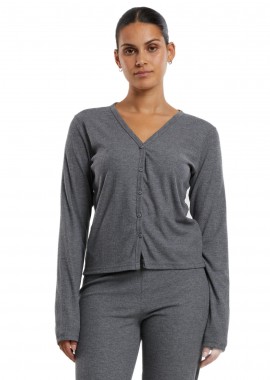 Urban Classics - Ladies Rib Cardigan Urban Classics TB7001-04915 Darkgreymelange