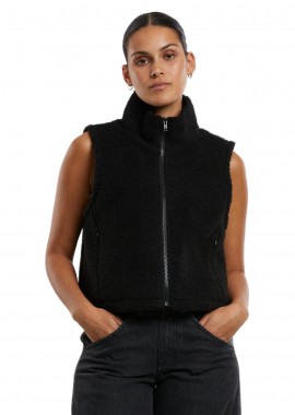 Urban Classics - Ladies Short Sherpa Vest Urban Classics TB7087-00007 Black