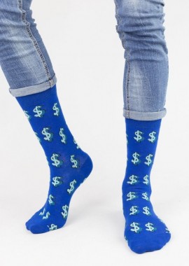 John Frank - Ανδρικές fashion κάλτσες DOLLAR Βαμβακερές John Frank 12165 Μπλέ
