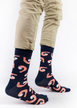 Crazy Socks - Ανδρικές - Εφηβικές fashion κάλτσες SHRIMPS Βαμβακερές Crazy Socks 15988 Σκούρο Μπλέ