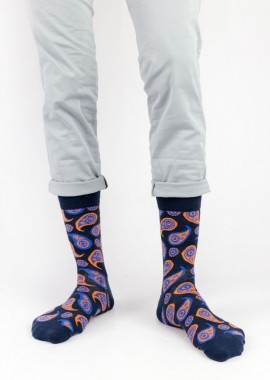 Crazy Socks - Ανδρικές - Εφηβικές fashion κάλτσες TRIBAL I Βαμβακερές Crazy Socks 16038 Σκούρο Μπλέ