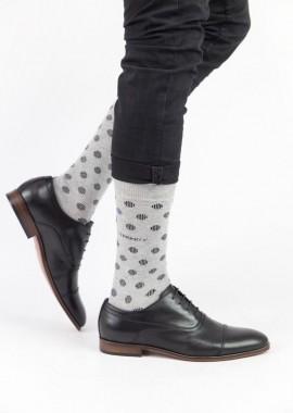 Trendy - Ανδρικές fashion κάλτσες GREY DOTS Βαμβακερές Trendy 16127 Ανοιχτό Γκρί