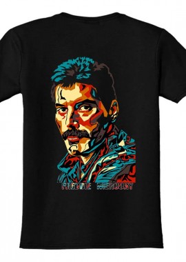 Rock Avenue - Παιδικό T-shirt Freddie Mercury Face Art Rock Avenue Black