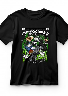 Pop Culture - Παιδικό T-shirt Luigi Motocross Pop Culture Black