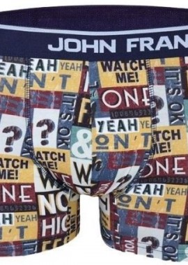 John Frank - Ανδρικό Boxer Q&A βαμβακερό John Frank 3006 Πολύχρωμο