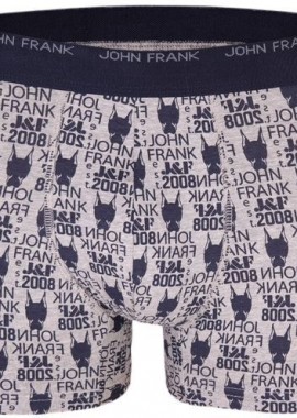 John Frank - Ανδρικό Boxer J&F βαμβακερό John Frank 3089 Ανοιχτό Γκρί