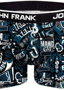 John Frank - Ανδρικό Boxer DIGITAL WORLD BLUE SHAKES Βαμβακερό John Frank 13363 Σκούρο Μπλέ