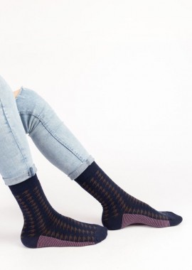 Trendy - Ανδρικές casual κάλτσες MOTIVO Βαμβακερές Trendy 16174 Σκούρο Μπλέ