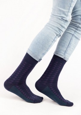 Trendy - Ανδρικές casual κάλτσες MOTIVO III Βαμβακερές Trendy 16185 Σκούρο Μπλέ