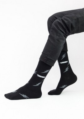 Trendy - Ανδρικές casual κάλτσες BOWIE Βαμβακερές Trendy 16187 Μαύρο