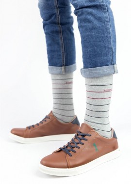 Trendy - Ανδρικές casual κάλτσες SINGULAR Βαμβακερές Trendy 16273 Ανοιχτό Γκρί