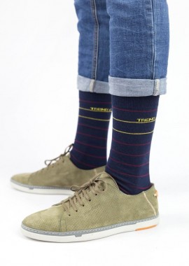 Trendy - Ανδρικές casual κάλτσες SINGULAR III Βαμβακερές Trendy 16279 Σκούρο Μπλέ