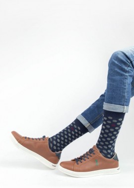 Trendy - Ανδρικές casual κάλτσες DIFFERENCE Βαμβακερές Trendy 16286 Σκούρο Μπλέ