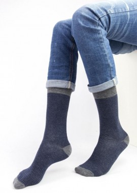 Trendy - Ανδρικές casual κάλτσες TERRY Βαμβακερές Trendy 16288 Σκούρο Μπλέ