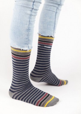 Trendy - Ανδρικές casual κάλτσες JOE Βαμβακερές Trendy 16300 Σκούρο Μπλέ