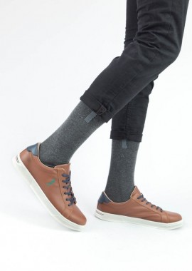 Trendy - Ανδρικές classic κάλτσες BILLY II Βαμβακερές Trendy 16320 Σκούρο Γκρί