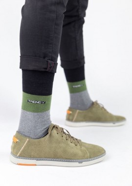 Trendy - Ανδρικές casual κάλτσες ALAN I Βαμβακερές Trendy 16326 Σκούρο Πράσινο