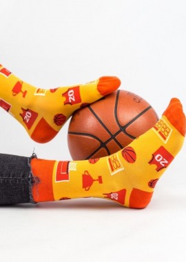 Livoni - Ανδρικές fashion κάλτσες BASKETBALL Βαμβακερές Livoni 20112 Πορτοκαλί