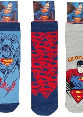 Warner Bros - Παιδικές κάλτσες για αγόρι SUPERMAN Βαμβακερές 3 ζευγάρια Warner Bros 28276 Πολύχρωμο