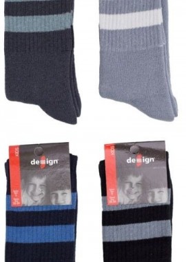 Design - Παιδικές κάλτσες για αγόρι STRIPES Βαμβακερές 4 ζευγάρια Design 28317 Μαύρο