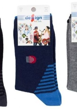 Design - Παιδικές κάλτσες για αγόρι D1 Βαμβακερές 3 ζευγάρια Design 28353 Σκούρο Μπλέ