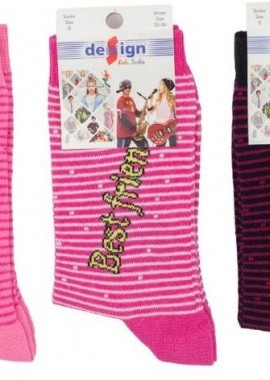 Design - Παιδικές κάλτσες για κορίτσι BEST FRIENDS I Βαμβακερές 3 ζευγάρια Design 28925 Πολύχρωμο