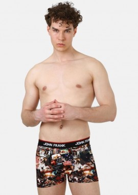 John Frank - Χριστουγεννιάτικο ανδρικό boxer XMAS SPIRIT Βαμβακερό John Frank 30974 Μαύρο