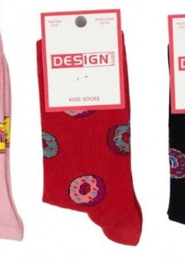Design - Παιδικές κάλτσες για κορίτσι DONUT I Βαμβακερές 3 ζευγάρια Design 32440 Πολύχρωμο