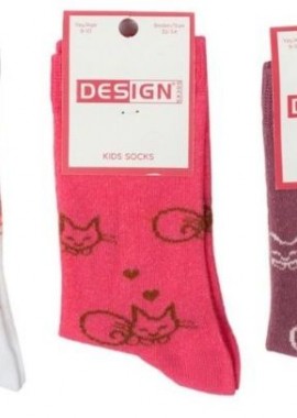 Design - Παιδικές κάλτσες για κορίτσι CAT I Βαμβακερές 3 ζευγάρια Design 32452 Πολύχρωμο