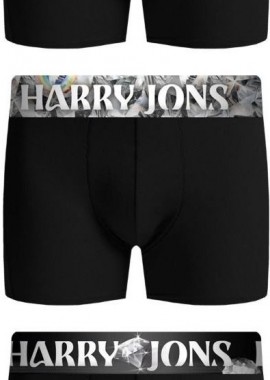 Harry Jons - Ανδρικά μποξεράκια DIAMONDS 3 τεμάχια Βαμβακερά Harry Jons 36587 Μαύρο