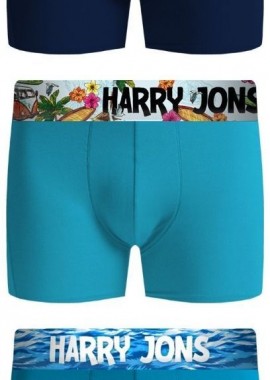 Harry Jons - Ανδρικά μποξεράκια SURF 3 τεμάχια Βαμβακερά Harry Jons 36599 Πολύχρωμο