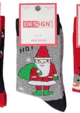 Design - Παιδικές χριστουγεννιάτικες κάλτσες unisex CHRISTMAS I Βαμβακερές 3 ζευγάρια Design 38829 Πολύχρωμο