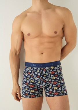 Harry Jons - Ανδρικό μποξεράκι SURF Βαμβακερό Harry Jons 41573 Σκούρο Μπλέ