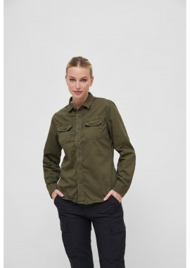 Brandit - Ladies vintage shirt long sleeve Brandit BD9618-00176 olive