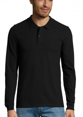 SOLS - Ανδρικό μακρυμάνικο πόλο πικέ Sol's Perfect LSL Men - 02087 Black