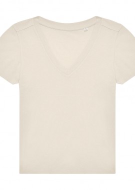 B & C - Γυναικείο Ελαφρύ T-Shirt με V E150 B & C 04042002 Off White