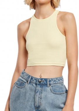 Urban Classics - Ladies Cropped Rib Top Urban Classics TB1498-03660 softyellow
