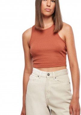 Urban Classics - Ladies Cropped Rib Top Urban Classics TB1498-04420 terracotta