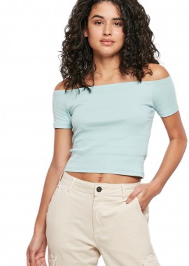 Urban Classics - Ladies Off Shoulder Rib Tee Urban Classics TB1500-02909 seablue