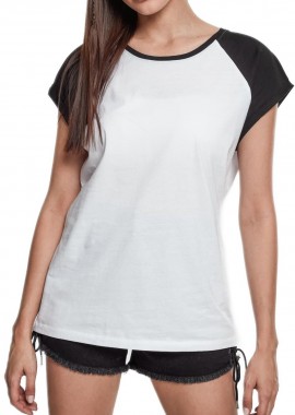 Urban Classics - Ladies Contrast Raglan Tee Urban Classics TB1913-01248 white/black